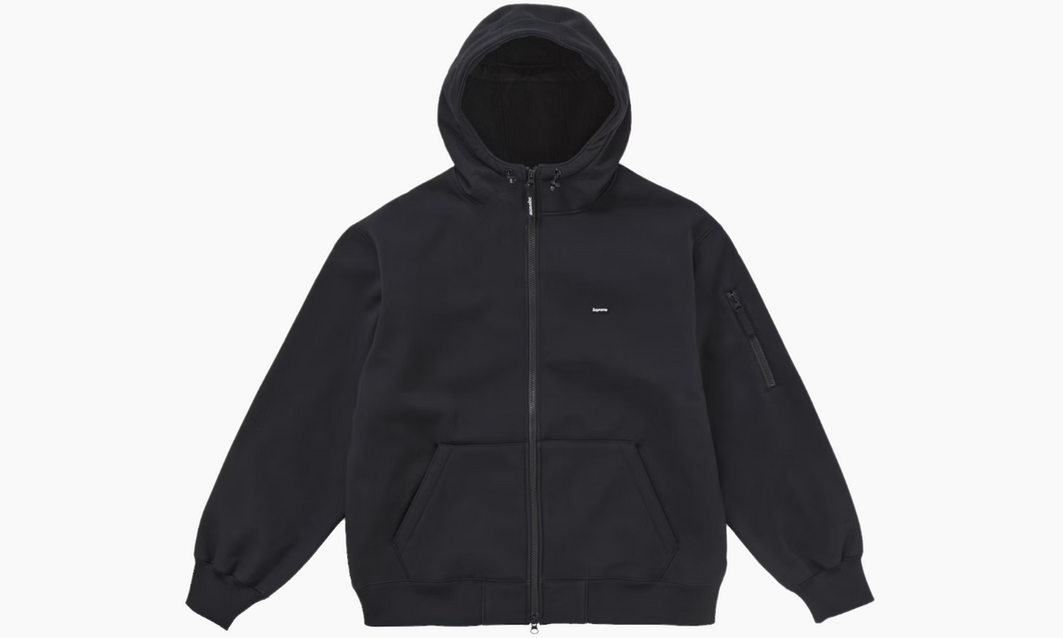 Supreme WINDSTOPPER Zip Up Hooded Sweatshirt Black | The Sneaker Store