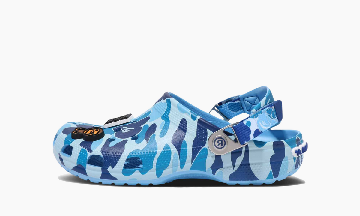 新品 24㎝ A BATHING APE Crocs Clog Blue Classic Clog Crocs Bathing Ape ABC Camo Blue Unisex - E