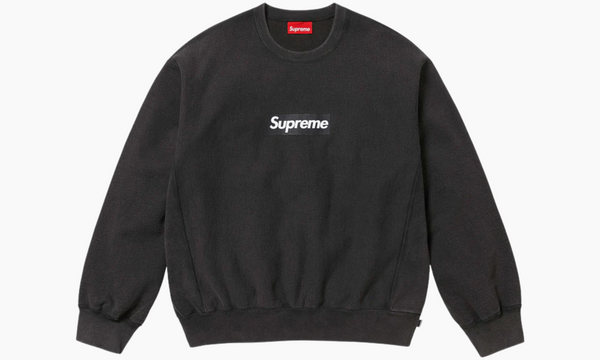 Supreme Washed Box Logo Crewneck - Black | The Sneaker Store