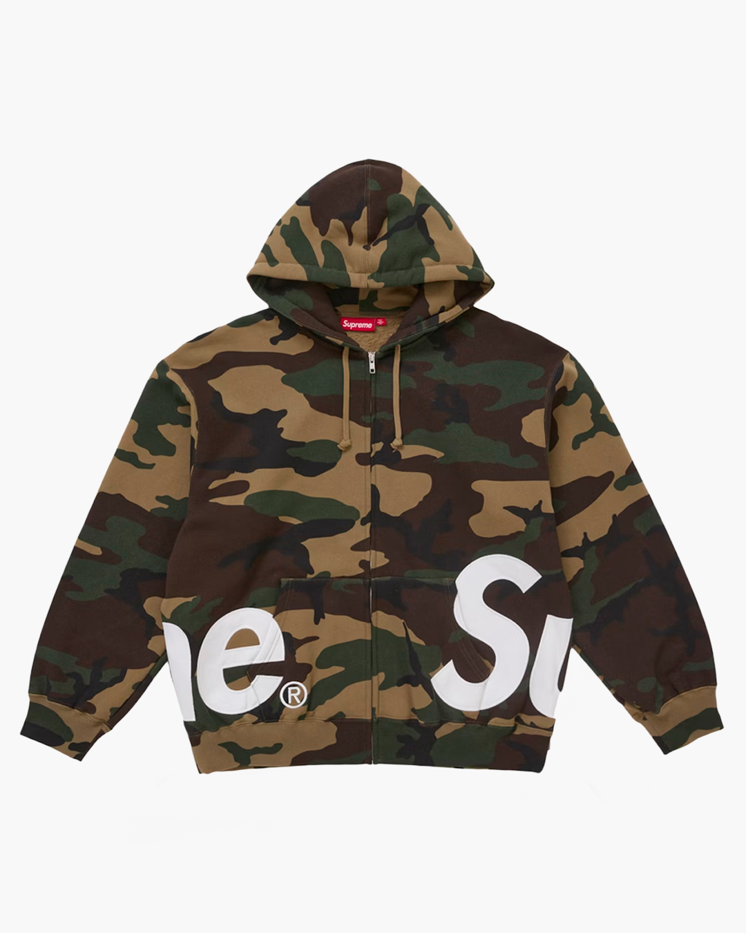 Moletom Supreme Small Box Zip Up Hooded Woodland Camo Moletom Supreme Small Box Zip Up Hooded Woodland Camo