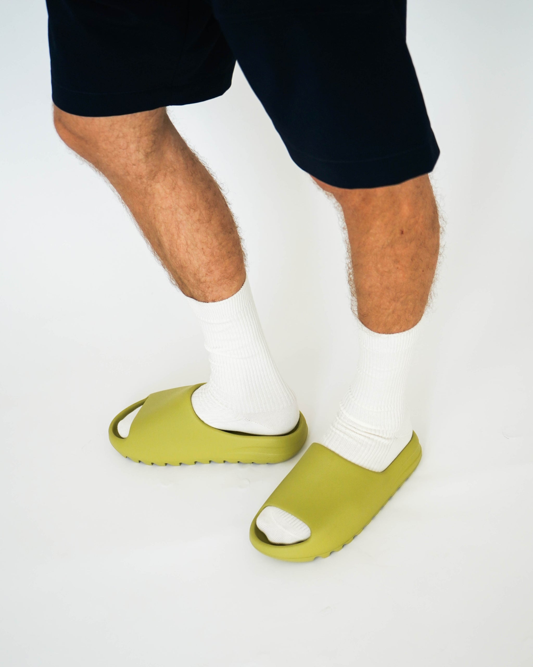 resin yeezy slides on feet