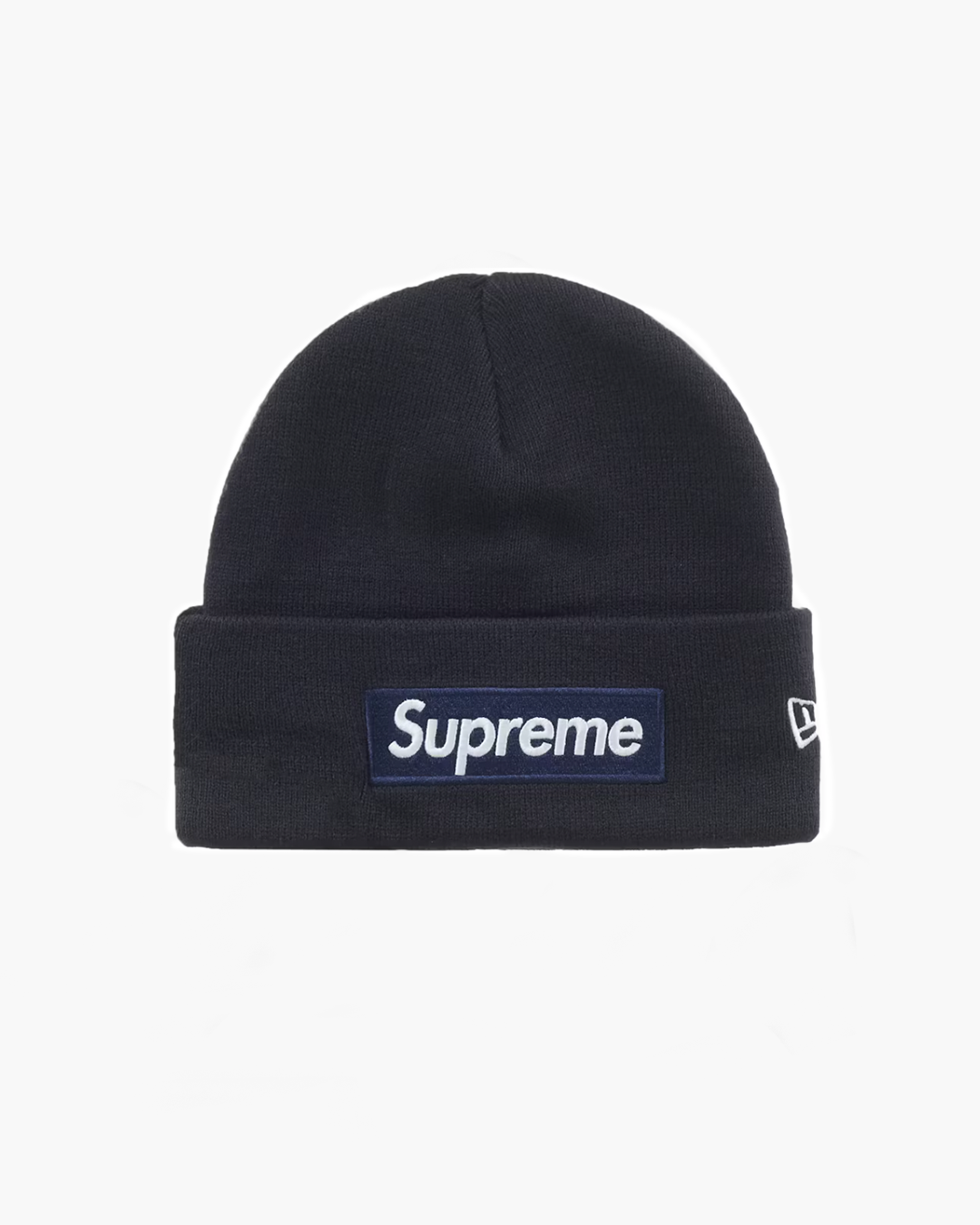 Supreme New Era Box Logo Beanie (FW25) Navy - The Sneaker Store Supreme New Era Box Logo Beanie (FW25) Navy - The Sneaker Store