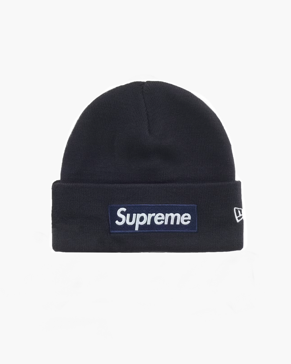 Supreme New Era Box Logo Beanie (FW25) Navy - The Sneaker Store