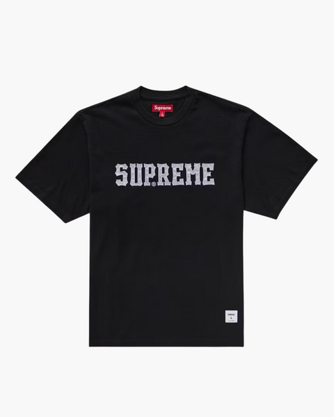 Supreme Twill Appliqué S/S Tee Black | The Sneaker Store