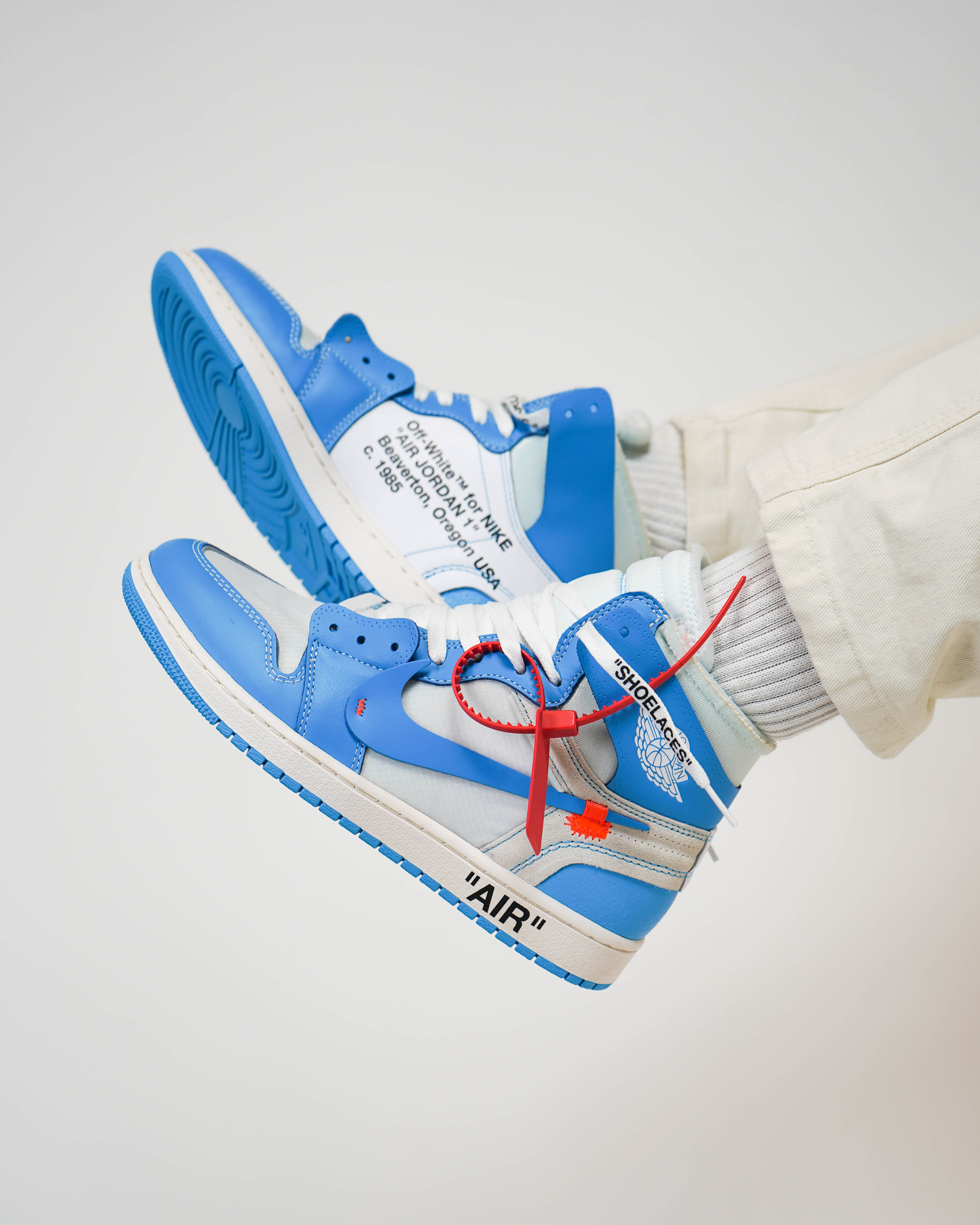 Blue jordan off white hot sale
